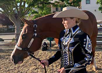 Dal Porto Equestrian team member showing at CPHA Show April 2022 