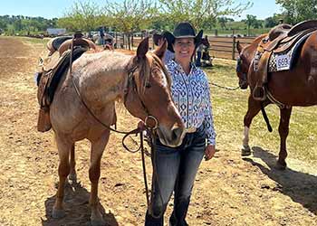 Dal Porto Equestrian team member at horse show March 2023